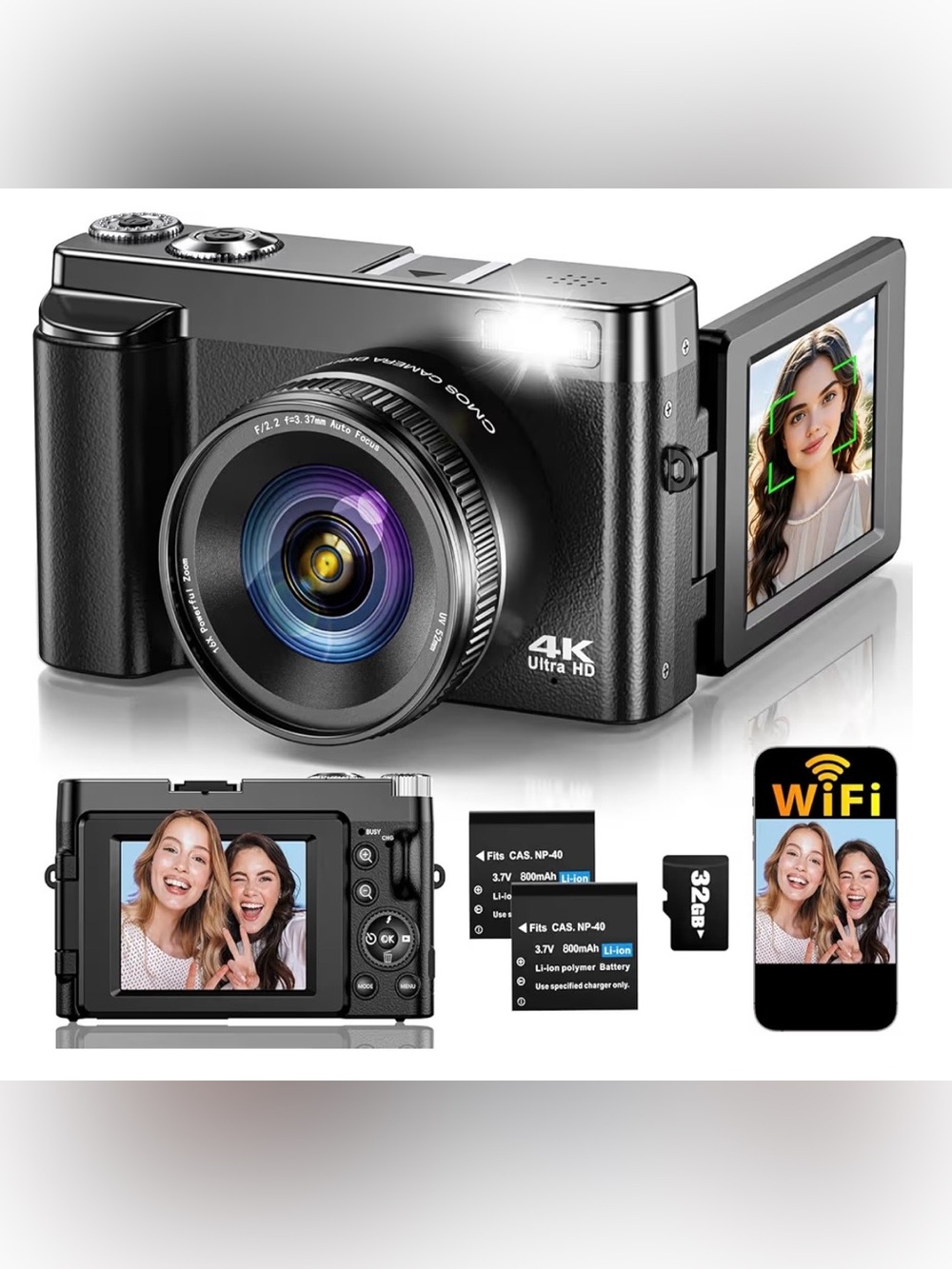 4K Digital Camera for Photography Autofocus